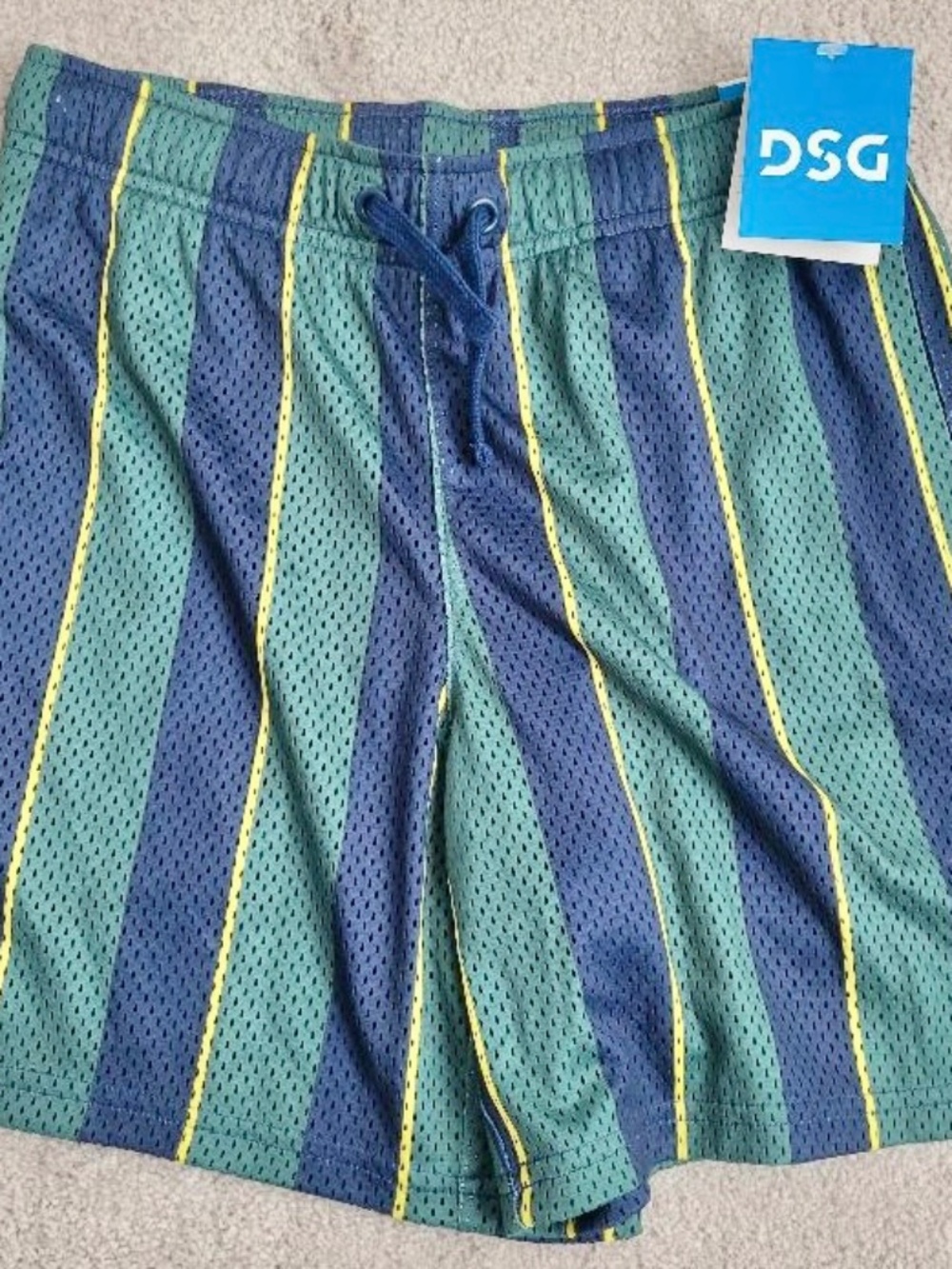 DSG Boys Mesh Gym Shorts Size Medium Green/Blue/Yellow